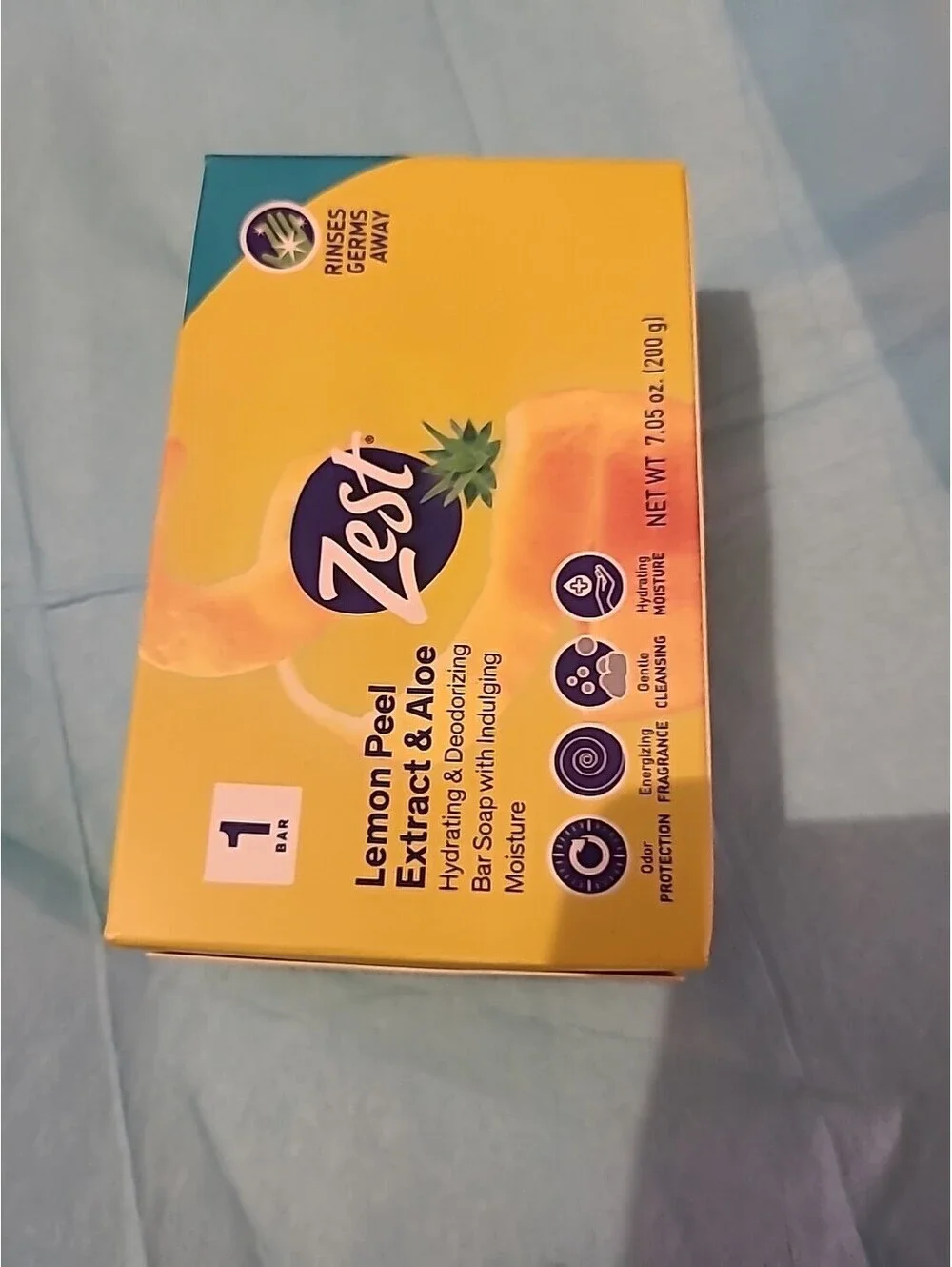 Zest Lemon Peel Extract & Aloe Hydrating & Deodorizing Bar Soap 7.05oz